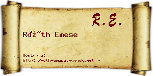 Róth Emese névjegykártya
