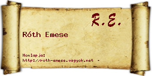 Róth Emese névjegykártya